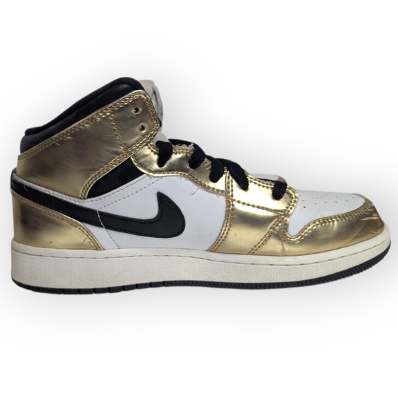 Nike Air Jordan 1  Sneakers Mid SE Metallic Gold GS DC1420-700 Size 6Y/US - Picture 4 of 12